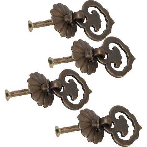 Set mit 4 Möbelgriffen in antiker Bronzefarbe, Glückswolkenform, Vintage-Stil, dekorativ, zur Selbstmontage, für Schubladen und Kisten. (1/5)