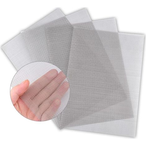 Moustiquaire en acier inoxydable - idéale pour les cheminées, empêchant l'intrusion d'animaux, etc. - Lot de 4, 30 x 21 cm (1/5)