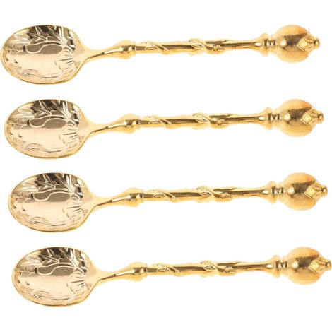 Toyvian Cuillères à Glace Vintage en Acier Inoxydable Or (1/5)