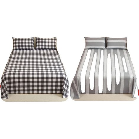 Set di lenzuola, stile classico, facile manutenzione, grigio scuro, 206x244 cm-a (1/2)