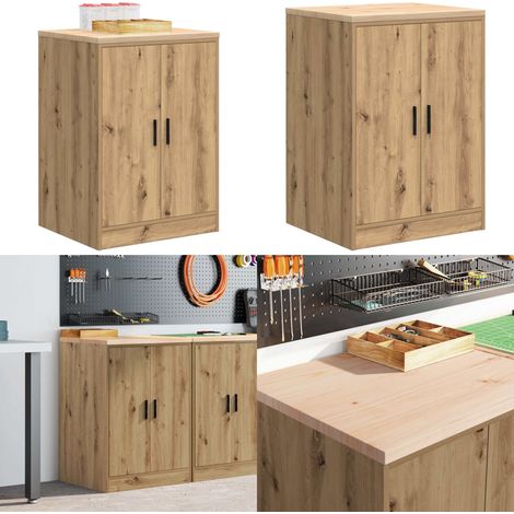 vidaXL Garagen-Aufbewahrungsschrank Artisan-Eiche Massivholz Kiefer (1/5)