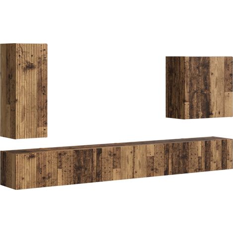 Maison Exclusive - Set di Mobiletto da TV a Parete 6 pcs Legno vecchio