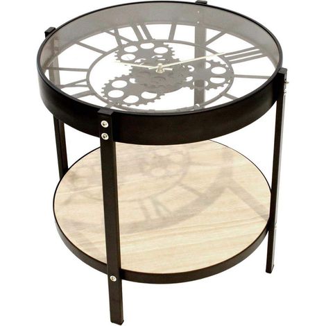 HOME DECO Tavolino, Nero/Trasparente, 40.5 x 40.5 x 39 cm (1/5)