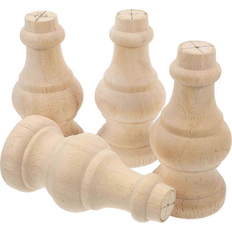 Pieds de meubles en bois massif kaki, robustes et durables, adaptés aux canapés, coiffeuses, armoires, etc., lot de 4. (1/5)