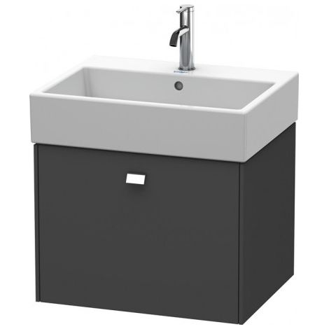 Duravit Brioso Meuble sous-lavabo suspendu 58,4 x 45,9 cm, 1 tiroir, pour lavabo Vero Air 235060, Couleur (avant/corps): Décor graphite mat, poignée chromée - BR405301049