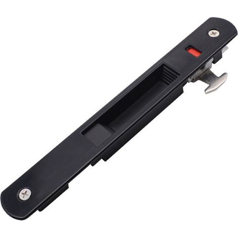 Verrou de porte coulissante à crochet, verrou de porte coulissante, accessoires de porte à verrouillage simple pour vitrage coulissant, vitrage coulissant, fenêtre coulissante, noir, monobloc-AquaForg (1/5)