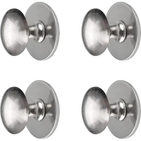 Lntyq 4er-Pack selbstklebende Edelstahl-Schiebetür-Schubladenknöpfe mit Befestigungsschrauben für Glasschränke (35 mm x 25 mm)