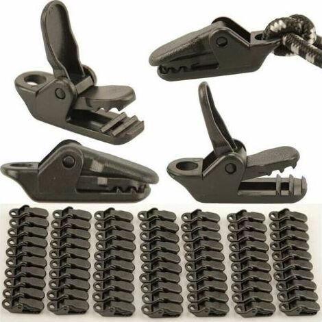 70 pcs de Fixation Bache Auvent, Clips de Verrouillage Clips de Bâche Clips Toile de Tente en Linoléum en Plastique pour Bache Auvent, Pinces à Bâche Tarp Clip Tent Clip (1/5)
