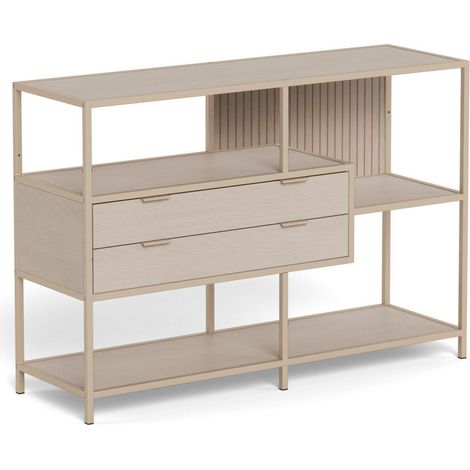 Estantería Norsica Sevferi 183, Gris, Con cajones, Abierto, MDF, Número de puertas: 0, Número de cajones: 0, 78x114x35cm (1/5)