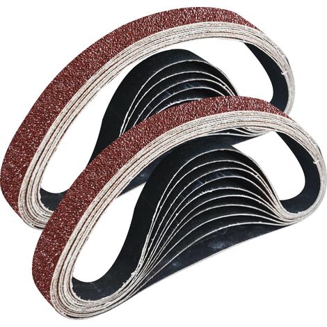 Lot de 25 bandes abrasives 25 x 762 mm, 5 x grain 80/120/150/240/320 pour ponceuse à bande (1/5)