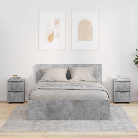 Nachttische 2 pcs Beton Grau 30,5 x 30 x 43 cm Holzwerkstoff