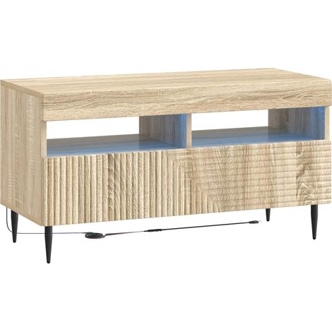 LED TV Cabinet Sonoma Oak Engineered Wood vidaXL (1/5)