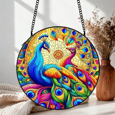 Attrape-soleil vitrail papillon 15 cm décoration suspendue fenêtre animal lumineux cadeau anniversaire (1/5)