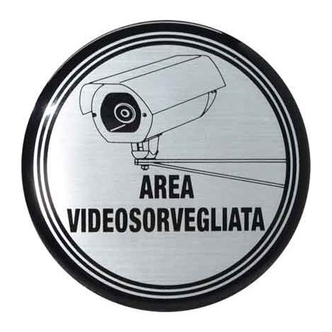 Etichetta Tonda Area Videosorvegliata 5 Pezzi