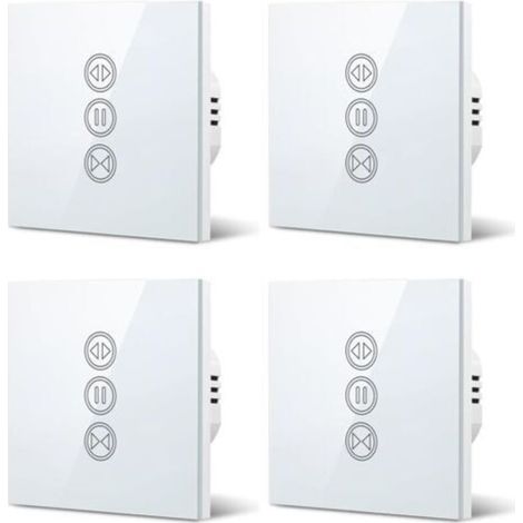 4x Smart Roller Shutter Switch, Adjustable Opening, WiFi Blind Switch, Compatible with Alexa and Google Home for Voice Control, Smart Timer, Wall-Mounted Motor (1/5)