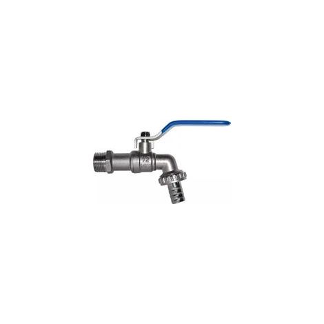 Robinet sphère pour lave-linge, jardin et maison 1/2", robinet mural extérieur laiton gris. Robinet de jardin résiste à des pressions d'eau jusqu'à 15 br. Robinet fileté mâle avec sortie 3/4 (1/5)