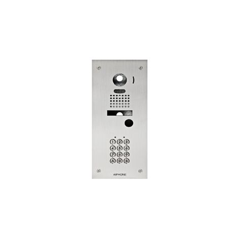 Aiphone – Platine inox 2mm encastrée avec clavier rétro-éclairé 100 codes – Résistante au vandalisme – Adaptation kits vidéo JK