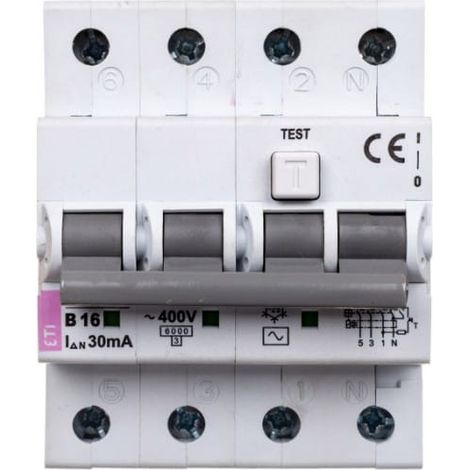 Fehlerstromschutzschalter 4P 16A B 0,03A Typ AC KZS-4M 002174004
