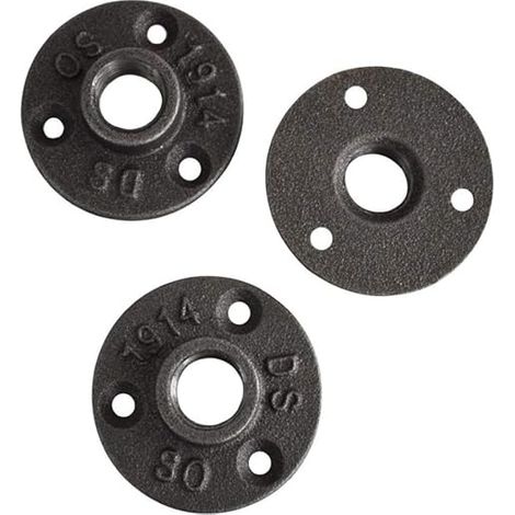 10 x 1/2" Black Flange Iron Pipe Fitting (1/4)