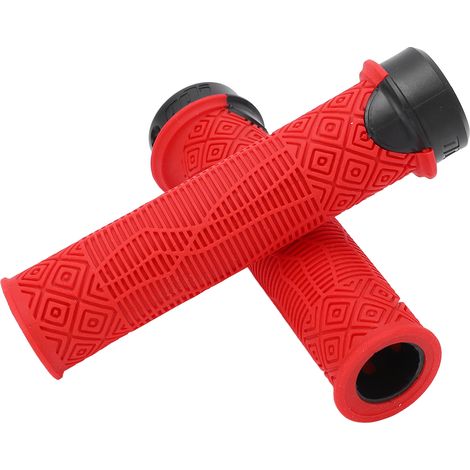 Poignée de Vélo Ergonomique Antidérapante Rouge, 2 Pièces en Caoutchouc Durable pour Guidon de Vélo Creux (1/5)