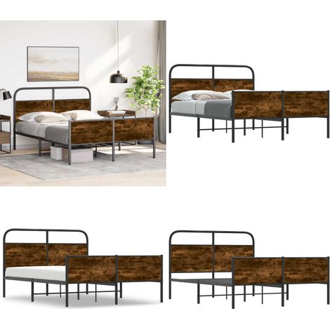vidaXL Cadre de lit sans matelas 140x190 cm chêne sonoma (1/5)