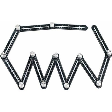 BelleRise - Règle Mesure Multi-Angles Aluminium - Gabarit Percé Précis - Outil Mise en Page Constructeur BTP (1/5)