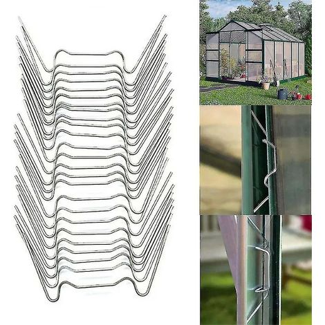 Clips de fixation en acier inoxydable pour verre de serre de jardin type W/Z (W(100pcs))