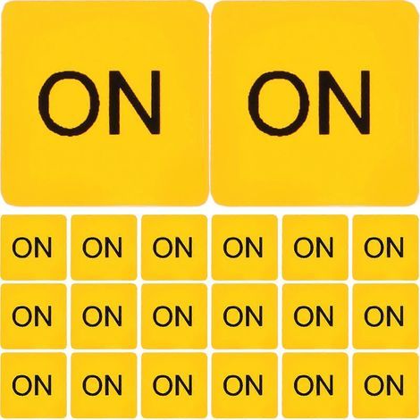 20 autocollants d'étiquettes pour interrupteurs d'appareils (marche/arrêt) - Attention-1.7X1.7X0.1CM-Yellow 1 (1/3)