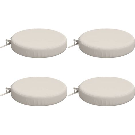 Coussins de siège SOEST 4 pc 100 % polyester Blanc Ø 40 x 7 cm vidaXL