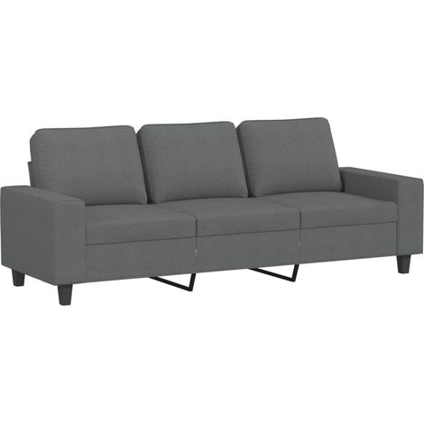 Canapé  Sofa à 3 places Gris foncé 180 cm Tissu (1/5)