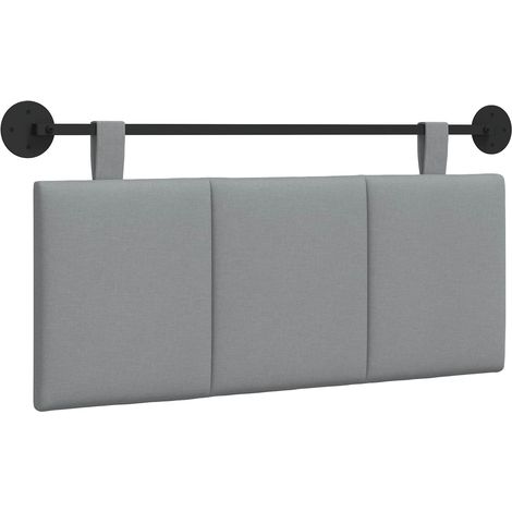 Tête de lit suspendue Rayé Gris clair 110 x 55 x 5 cm tissu (1/5)