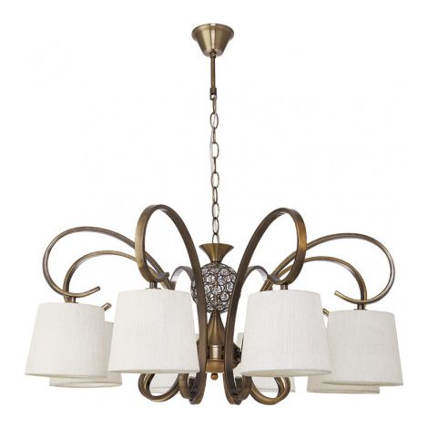 Bogota Lampe 8xe14 Leder Beige Schirm Regx75x75 cm