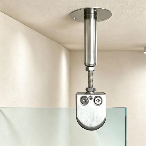 Barre de support verticale pour plafond et verre, douche, salle (1/5)
