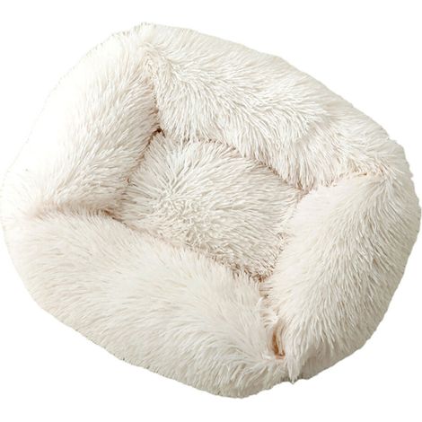 Divano per cani e cuccioli, base antiscivolo, - Bianco latte XS