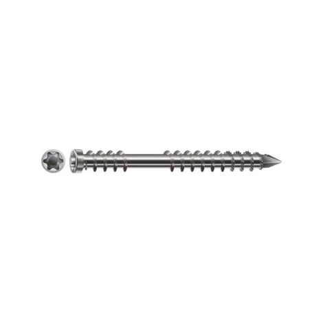 Spax – Boîte de 400 vis terrasse tête cylindrique inox A2 5X60mm – Pointe Cut pour installation rapide – Empreinte 6 lobes pour vissage précis
