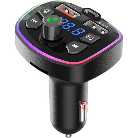 Q7 Colorful Ambient Light Car MP3 Player Bluetooth Receiver Multi-functional QC3.0 Car Fast Charger -- KC-8 (3.1A) (1/3)