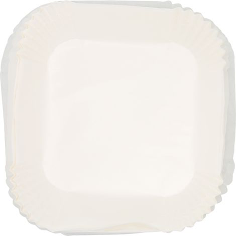 Lot de 100 feuilles de papier sulfurisé jetables antiadhésives, imperméables et résistantes à l'huile, de forme carrée, pour friture au micro-ondes et poêle à frire (blanches). (1/5)