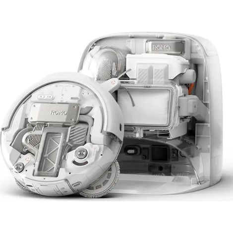DJI ROMO P Aspirateur Robot Laveur Avec Design Transparent, Aspiration 25 000 Pa, Détection De Niveau Drone (1/4)