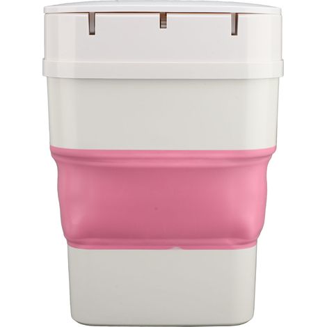 Poubelle pliable automatique à capteur intelligent rose pour chambre, bureau et cuisine (1/5)