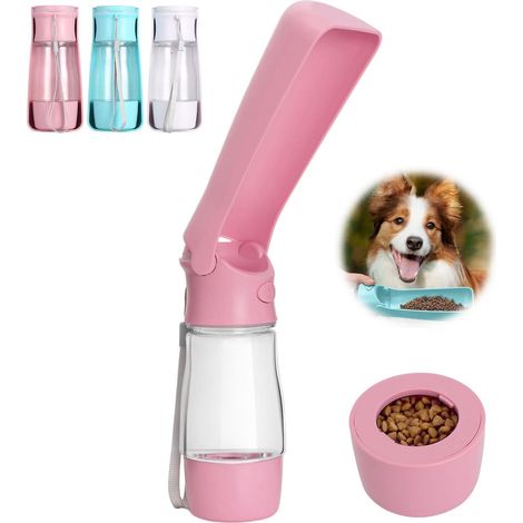 bouteille D'eau De Voyage Pour Chien - Portable Pliable Avec Rcipient Nourriture - Distributeur De Nourriture Pour Animaux De Compagnie - Pour Le (1/5)