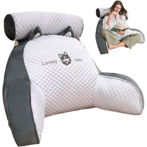 Coussin De Lecture Pour Lit,Dossier Oreiller Lombaire, Oreiller De Lecture Pour Lit Confortable,Coussin De Dossiergris fonc (1/5)