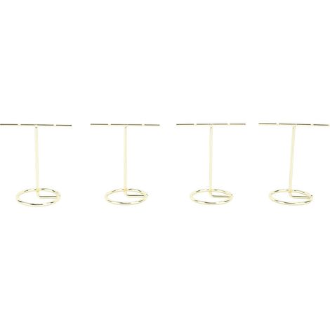 T-Shaped Earring Display Stand, Holder, Pack of 4 Iron Jewelry Display Stands with Galvanized Finish, Ideal for Shop Counter and Showcase (GOLD) (1/5)