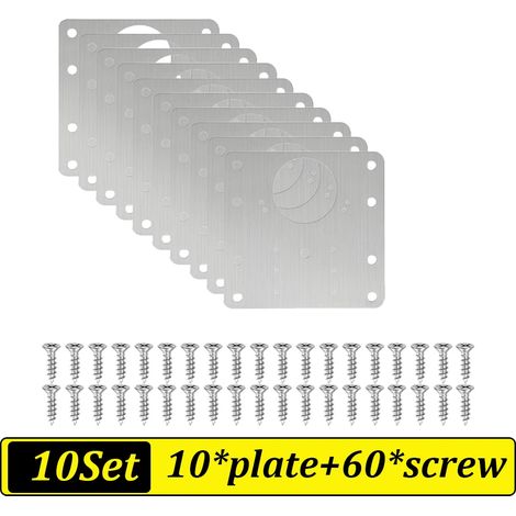 Kit de réparation de charnières de porte d'armoire (A-10) : plaque de montage en acier inoxydable, outil de réparation inclus. (1/5)