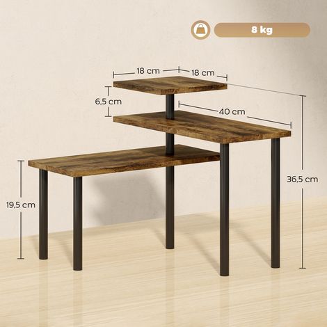 Étagère de cuisine, étagère pivotante pour micro-ondes à 3 niveaux, étagère autoportante en métal de style industriel, 40 x 18 x 36,5 cm (1/5)