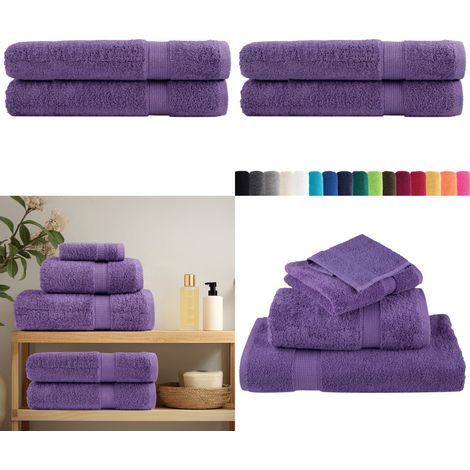 Premium-Handtücher SOLUND 2 Stk. Lila 100x200 cm 600 g/m² - Baumwolle - Handtücher - Badhandtücher - Lila - Violette Handtücher - Home & Living (1/5)