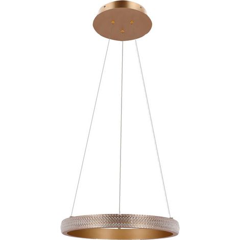 Suspension anneau laiton Ø40 LED 22W cristaux Hashim (1/2)