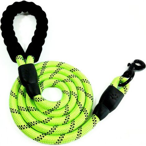 Guinzaglio per animali domestici, guinzaglio per cani in nylon riflettente, guinzaglio resistente - verde, 2 metri (1/5)