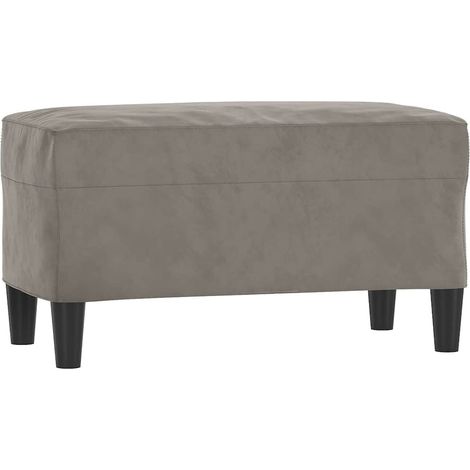 vidaXL Banco de terciopelo gris claro 70x35x41 cm (1/2)