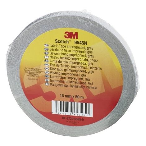 Scotch 9545N nastro adesivo in tessuto grigio 15 mm x 50 m