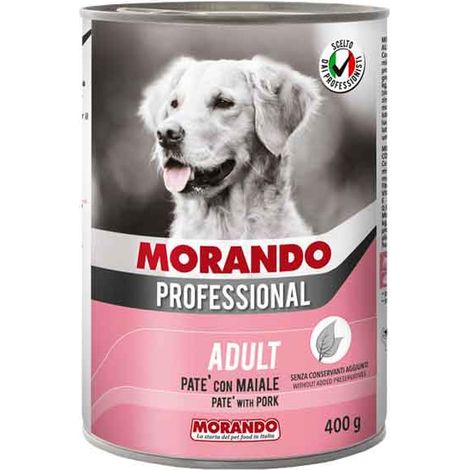 PATE' PER CANI MORANDO 400 gr, Gusto salmone - Per cani adulti Q.TA 24